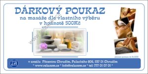 Dárkový poukaz na masáž v hodnotě 500Kč
